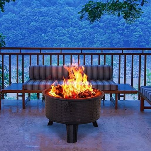 Picture of Color: black 26" Fire Pit Wood Burning Fire Pit for Outdoor