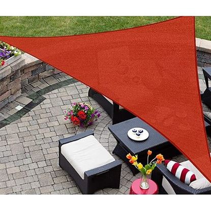 Picture of Color: Red Sun Shade Sail Triangle UV Block Canopy for Patio Backyard Lawn Garden,10' x 10' x 10',Sand