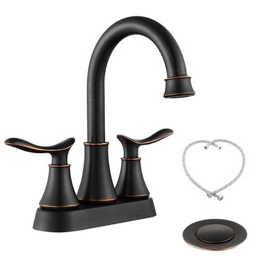 Picture of Color: Oil Rubbed Bronze  2-Handle 4-Inch Brushed Nickel Bathroom Faucet