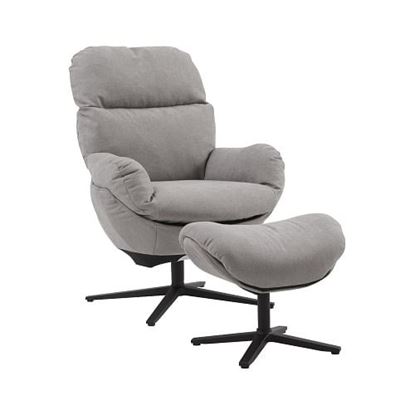 Picture of Color: Grey  Swivel  Lounge Chair with Ottoman Set