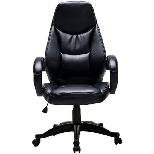 Picture of Color: Black  DR Office Chair, Home Office Chair Ergonomic Adjustable PU Leather Executive Computer Chair Swivel Task Desk Chair High Back Desk Chair with Lumbar Support