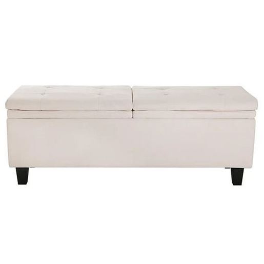 Picture of Color: White 53'' Wide Tufted Rectangle Storage Ottoman