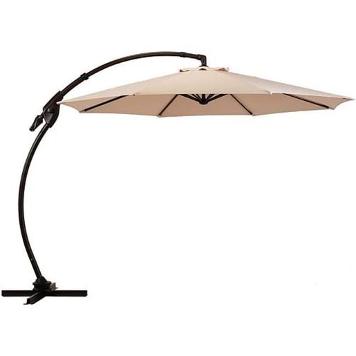 Picture of Color: 3.3M Champagne without base  SR Deluxe Aluminum Offset Umbrella, Patio Cantilever Umbrella