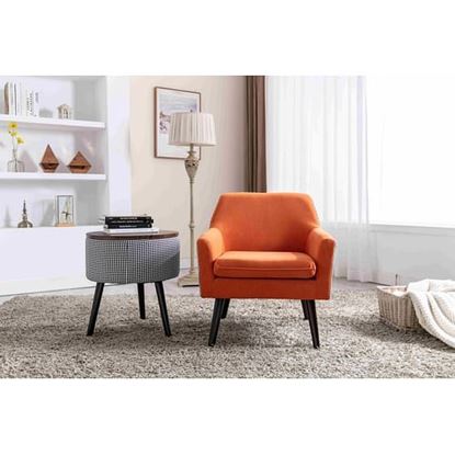 Picture of Color: Orange Living Room Armchair and Small Round Table Set, Orange