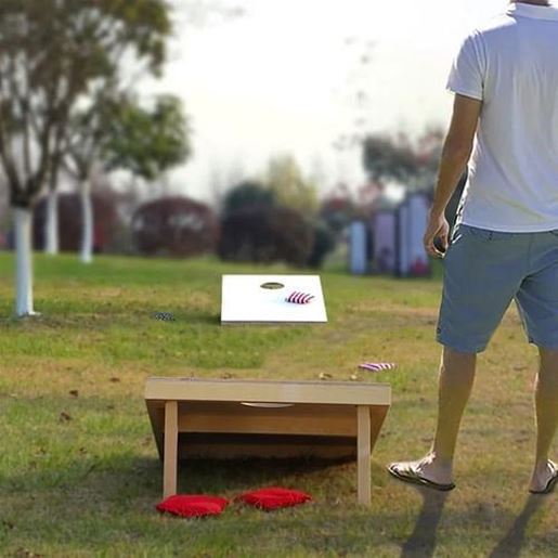 Picture of Color: Wood  2' x 4' Solid Wood Cornhole Set with Carrying Case