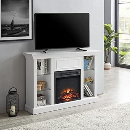 Picture of Color: White Modern Electric Fireplace TV Stand