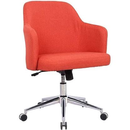 Picture of Color: Red  DR Home Office Chair Upholstered Comfy Back Support Computer Desk Task Swivel Adjustable Accent Soft Seat for Conference/Study Room