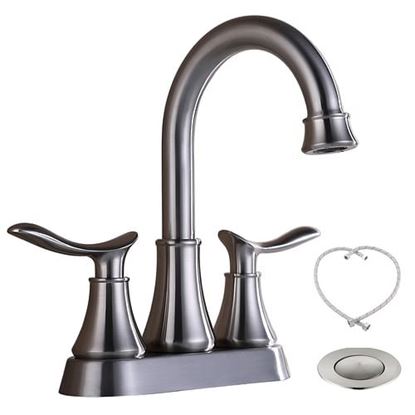 Picture of Color: Brushed Nickel  2-Handle 4-Inch Brushed Nickel Bathroom Faucet