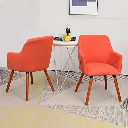 Picture of Color: Orange Red  Tufted Upholstered Side Chair