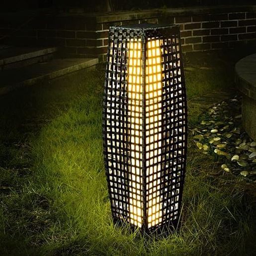 Picture of Size: 6.3 x 6.3 x 31 inches Outdoor Solar-Powered Floor Lamp