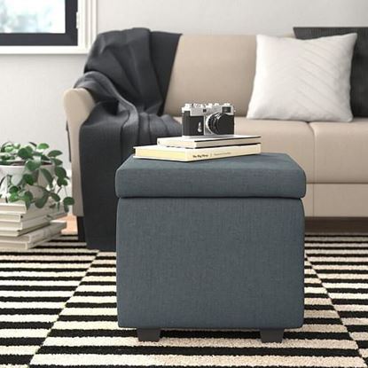 Picture of Color: Grey  18'' Wide Tufted Square Storage Ottoman with Storage