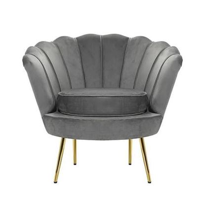 Picture of Color: Grey Velvet  SR Chairs, 32.3'' Wide Tufted Velvet Barrel Chair