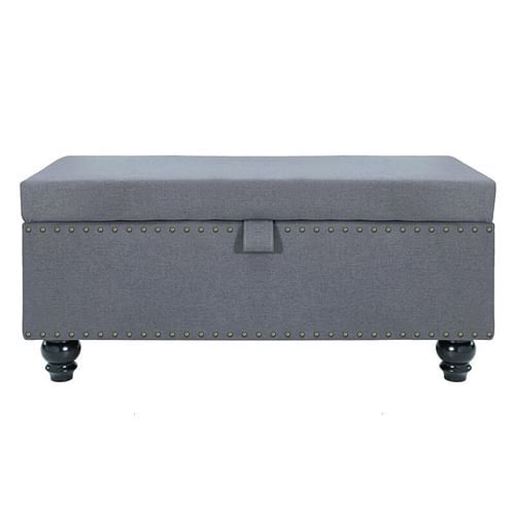 Picture of Color: Grey  40'' Wide Tufted Rectangle Storage Ottoman with Storage