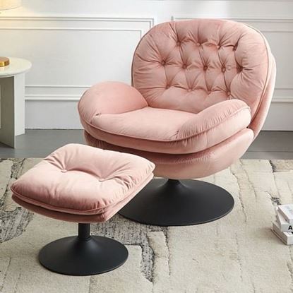 Picture of Color: Pink  Swivel Leisure Chair velvet lounge chair