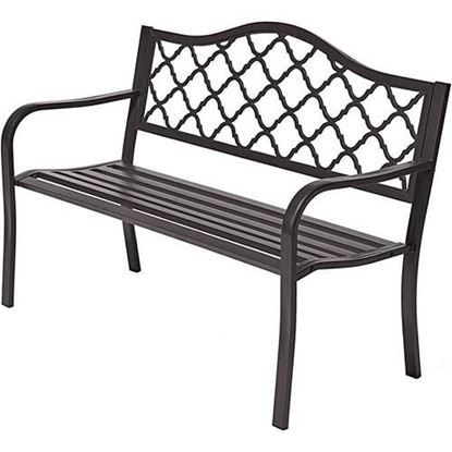 Picture of Color: Dark Brown 50" Outdoor Patio Bench Patio Furniture Chair for Porch Park Garden