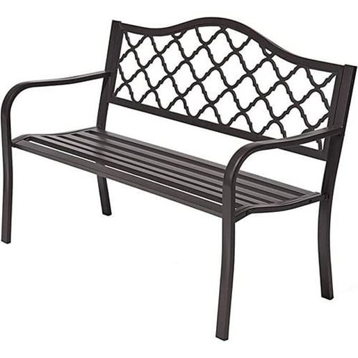 Foto de Color: Dark Brown 50" Outdoor Patio Bench Patio Furniture Chair for Porch Park Garden