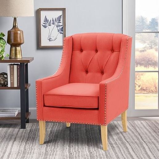 Picture of Color: Orange Red  28'' Wide Tufted Armchair