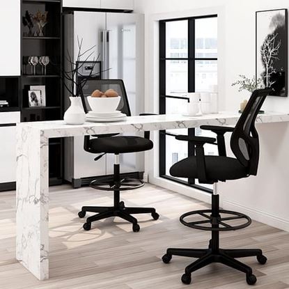 Picture of Color: black  DR Home Office Chair, Comfortable Mid Black Task Chair, C-1702-F-BK