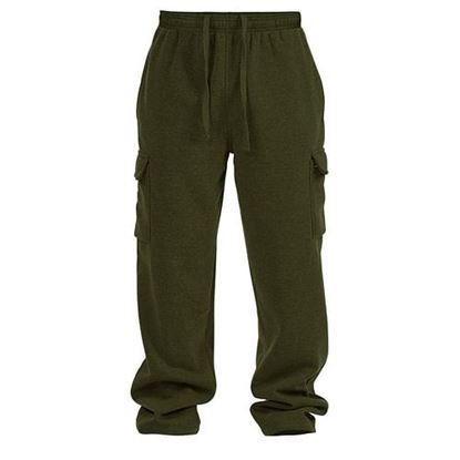 Picture of . Case of [24] Men's Fleece Sweatpants - Military Green, S-XL .