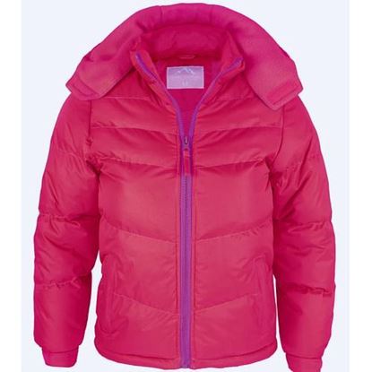 Picture of . Case of [48] Girls' Puff Detachable Hood Jackets - 2T-4T, Pink .