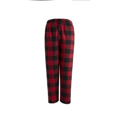 Picture of . Case of [24] Men's Fleece Pajama Pants - 3X-5X, Red/Black Plaid .