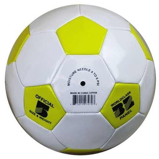 Picture of . Case of [50] Soccer Balls - Yellow and White, Size 5 .