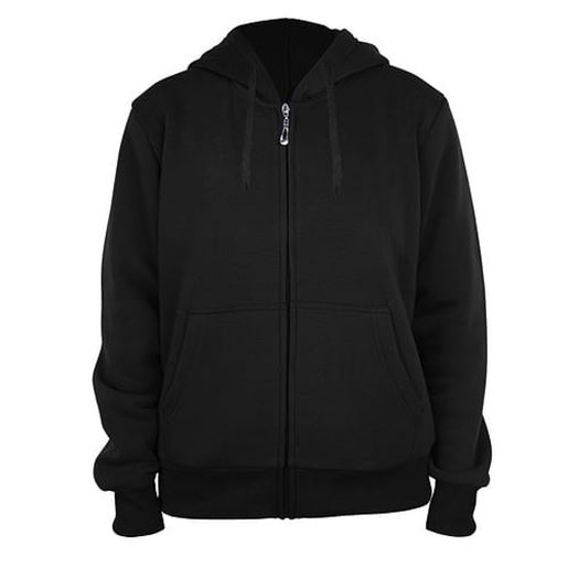 Image sur . Case of [12] Women's Full Zip Fleece Hoodie Sweatshirts - S-3XL, Black .