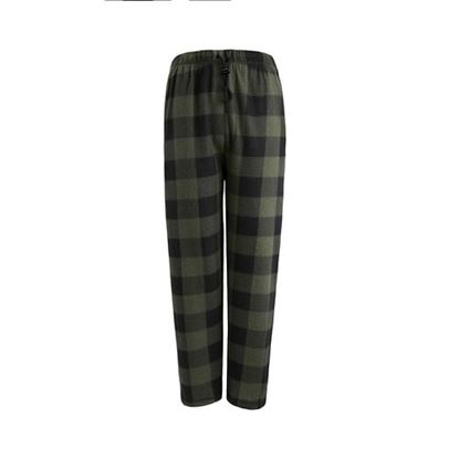 Picture of . Case of [24] Men's Fleece Pajama Pants - 3X-5X, Green/Black Plaid .