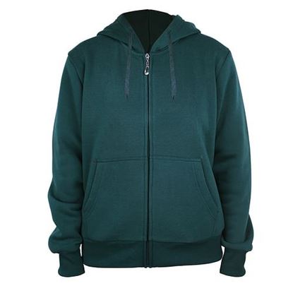 图片 . Case of [12] Women's Full Zip Fleece Hoodie Sweatshirts - S-3XL, Dark Teal .