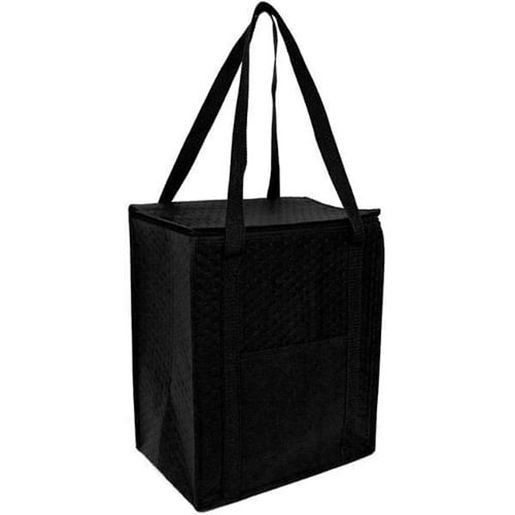 Picture of . Case of [50] Glacier Jumbo Insulated Zipper Totes - Black .