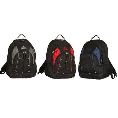 Picture of . Case of [24] Deluxe Multi-Pocket Bungee Backpacks - 3 Colors .