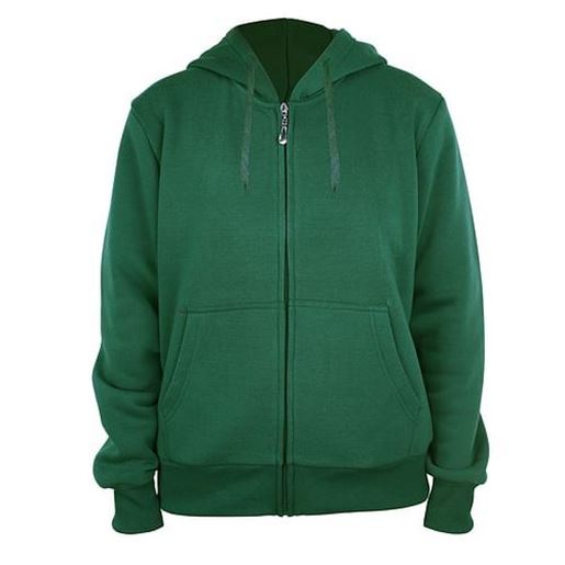 Image sur . Case of [12] Women's Full Zip Fleece Hoodie Sweatshirts - S-3XL, Forest Green .