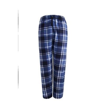 Picture of . Case of [24] Men's Fleece Pajama Pants - 3X-5X, Blue Plaid .