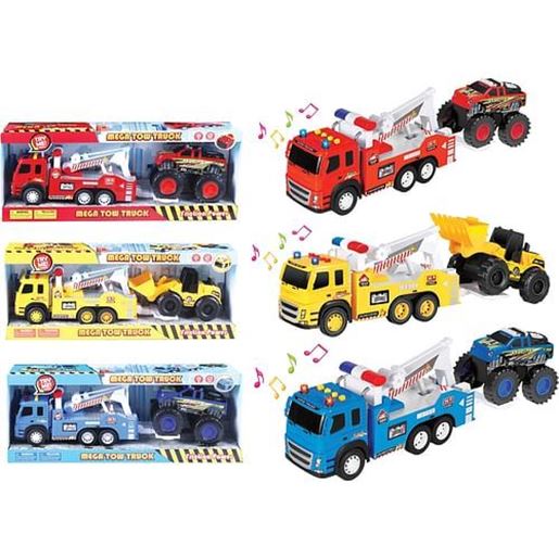 Picture of . Case of [9] Mega Tow Truck Vehicle Play Set - Assorted, Friction Power, 22" .