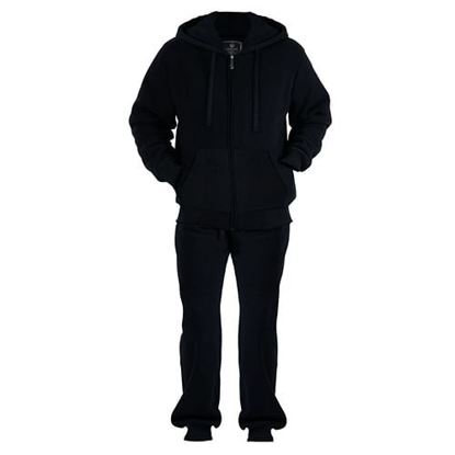 Picture of . Case of [24] Full Zip Sweat Suits - Black, S-2XL .