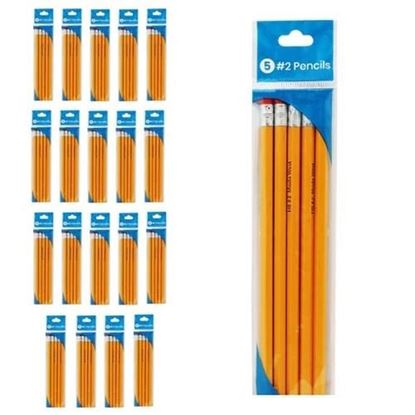 Picture of . Case of [96] Unsharpened #2 Wood Pencils - 5 Pack, 96 Count .