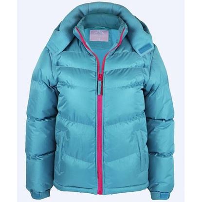 Picture of . Case of [48] Girls' Puff Detachable Hood Jackets - 2T-4T, Blue Gum .