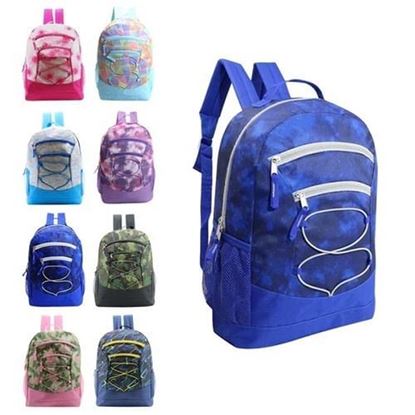 Picture of . Case of [24] 17" Bungee Backpacks - 8 Assorted Prints .