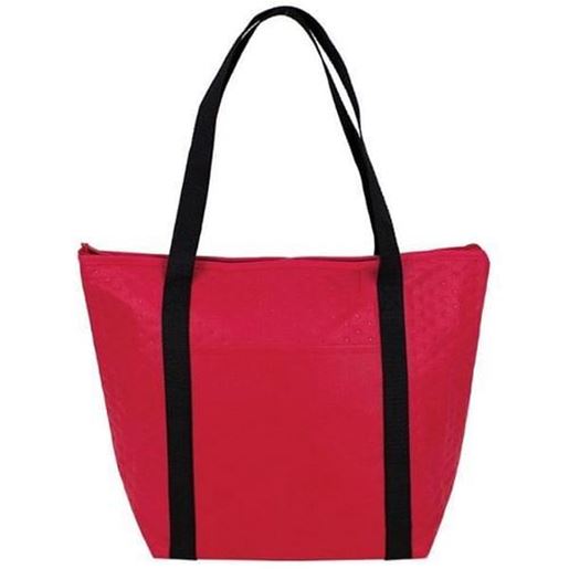 Picture of . Case of [50] Artic Zipper Insulated Cooler Tote - Red .