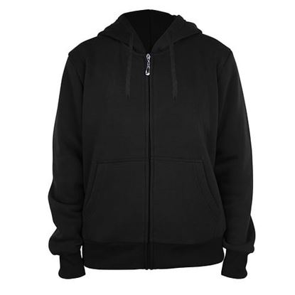 Image de . Case of [12] Women's Full Zip Fleece Hoodie Sweatshirts - S-XXL, Black .