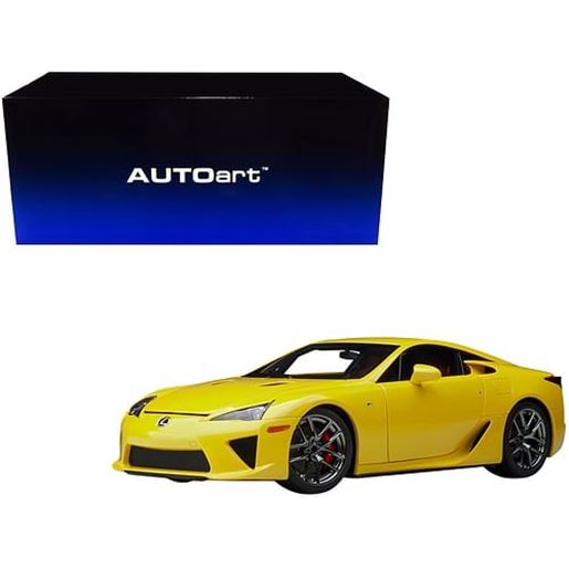 Picture of Lexus LFA Pearl Yellow with Red and Black Interior 1/18 Model Car by Autoart