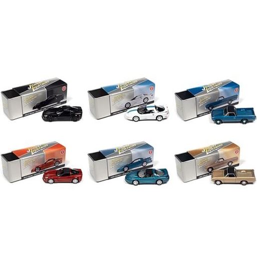 Picture of Johnny Lightning Collector's Tin 2022 Set of 6 Cars Release 1 Limited Edition of 7148 pieces Worldwide 1/64 Diecast Model Cars by Johnny Lightning