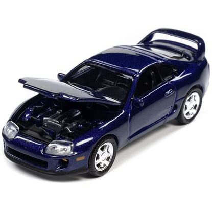 Picture of 1996 Toyota Supra Royal Sapphire Blue Metallic "Modern Muscle" Limited Edition 1/64 Diecast Model Car by Auto World