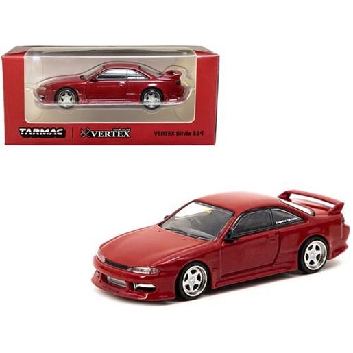 Picture of Nissan VERTEX Silvia S14 RHD (Right Hand Drive) Red Metallic "Global64" Series 1/64 Diecast Model Car by Tarmac Works