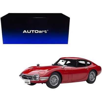 Picture of Toyota 2000GT RHD (Right Hand Drive) with Wire-Spoke Wheels Red 1/18 Model Car by Autoart