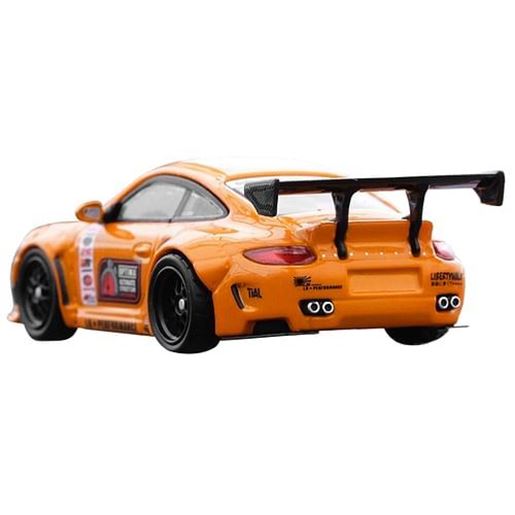 Picture of 997 LBWK Liberty Walk Orange with Matt Black Hood and Graphics SEMA (2014) 1/64 Diecast Model Car by Inno Models