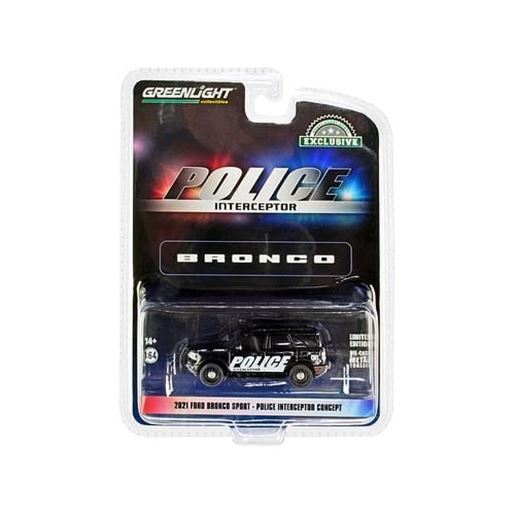 Foto de 2021 Ford Bronco Sport Police Interceptor Concept Black "Hobby Exclusive" 1/64 Diecast Model Car by Greenlight