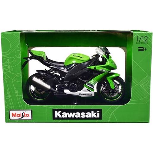 Picture of 2010 Kawasaki Ninja ZX-10R Green with Plastic Display Stand 1/12 Diecast Motorcycle Model by Maisto