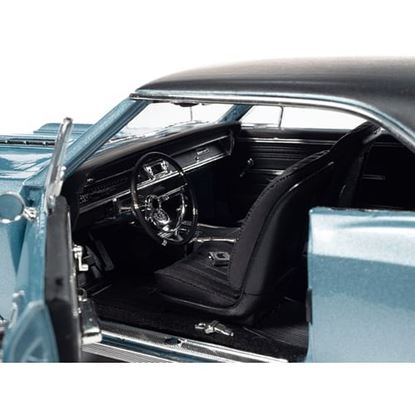 Picture of 1966 Chevrolet Chevelle SS 396 Hardtop Blue Mist Metallic with Black Top 1/18 Diecast Model Car by Auto World