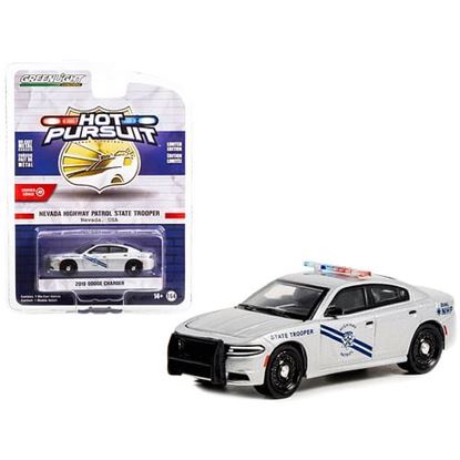 Picture of 2019 Dodge Charger Police Gray Metallic "Nevada Highway Patrol State Trooper" "Hot Pursuit" Series 41 1/64 Diecast Model Car by Greenlight